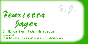 henrietta jager business card