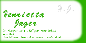 henrietta jager business card